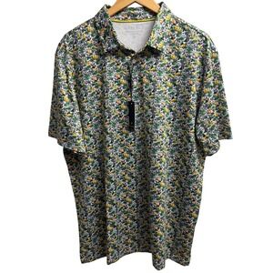 Maelreg Golf Polo XL NWT UPF Wicking Shirt‎ Monkey Skull Banana Print